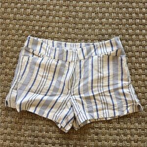 LOFT White & Blue Striped Women's Bermuda Shorts